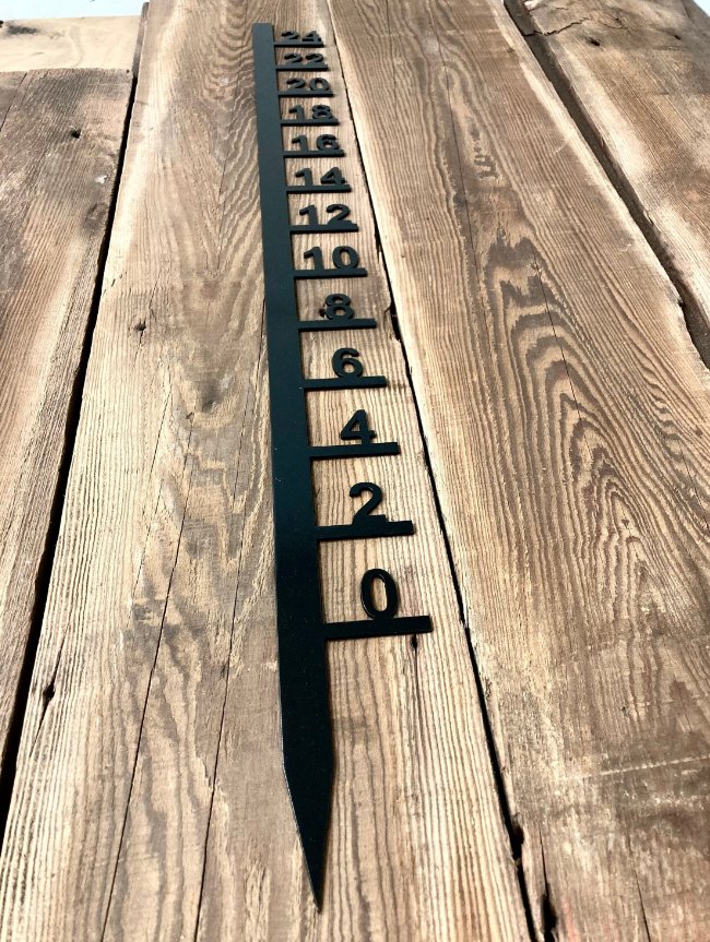 Simple Steel Snow Gauge - 12-inch, 24-inch, 36-inch