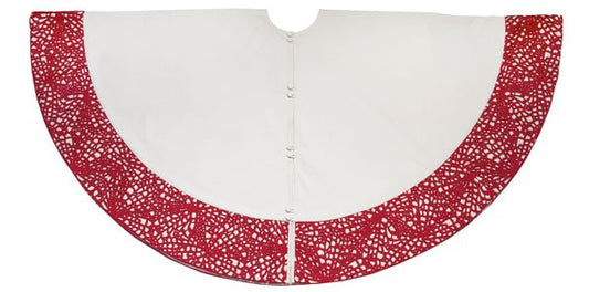 Handmade Precision-cut Border Christmas Tree Skirt Arcadia Home