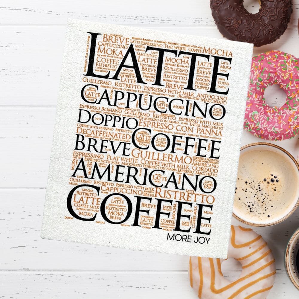 Latte Coffee Lovers Swedish Dishcloth