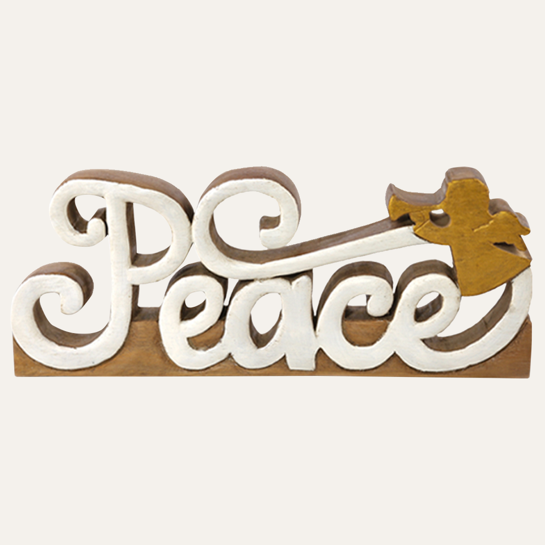 Peace – Hand-Carved Wooden Sculpture