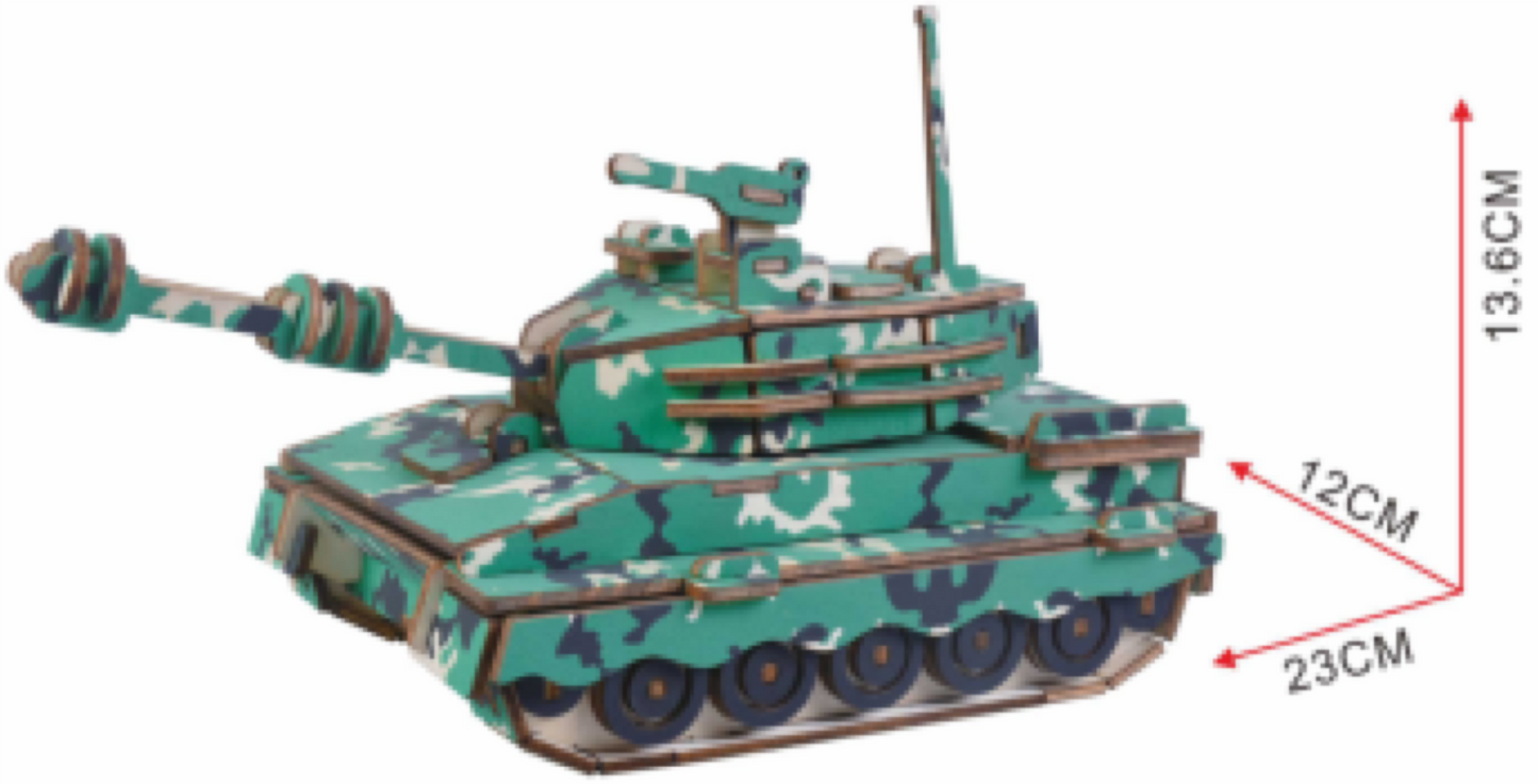Tank Model Kit - Wooden Laser-Cut 3D Puzzle (137 Pcs)