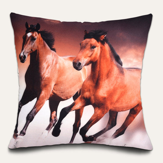 Horse Throw Pillow - Decorative 18x18 Inch Polyester Pillow Covers With Zipper Closure