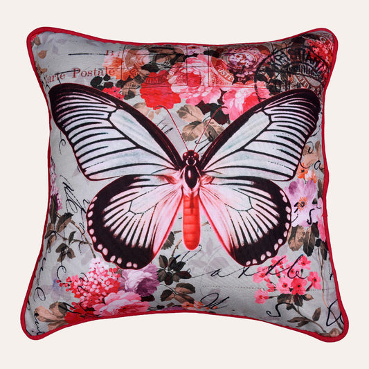 Butterfly Throw Pillow - 18x18 Inch Decorative Pillow Covers With Zipper Closure