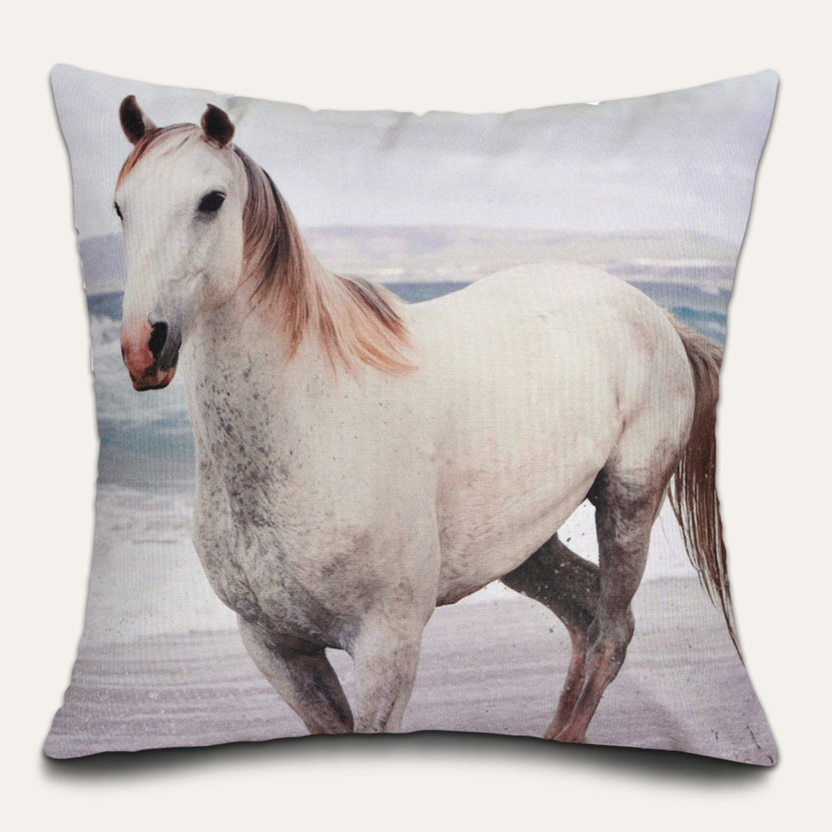Horse Throw Pillow - 18x18 Inch Decorative Pillow Covers With Nature Inspired Design