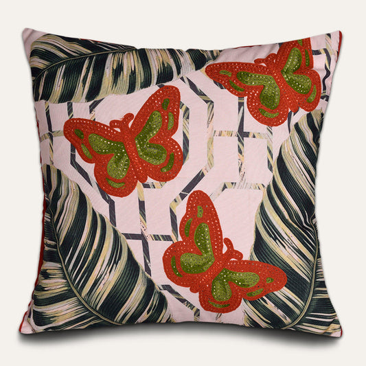 Butterfly Throw Pillow - 22x22 Inch Decorative Pillow Covers With Zipper Closure