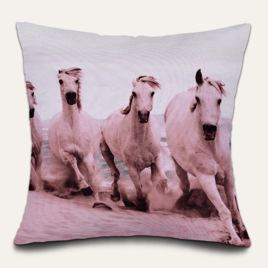 Horse Throw Pillow - 18x18 Inch Decorative Pillow Covers With Zipper Closure