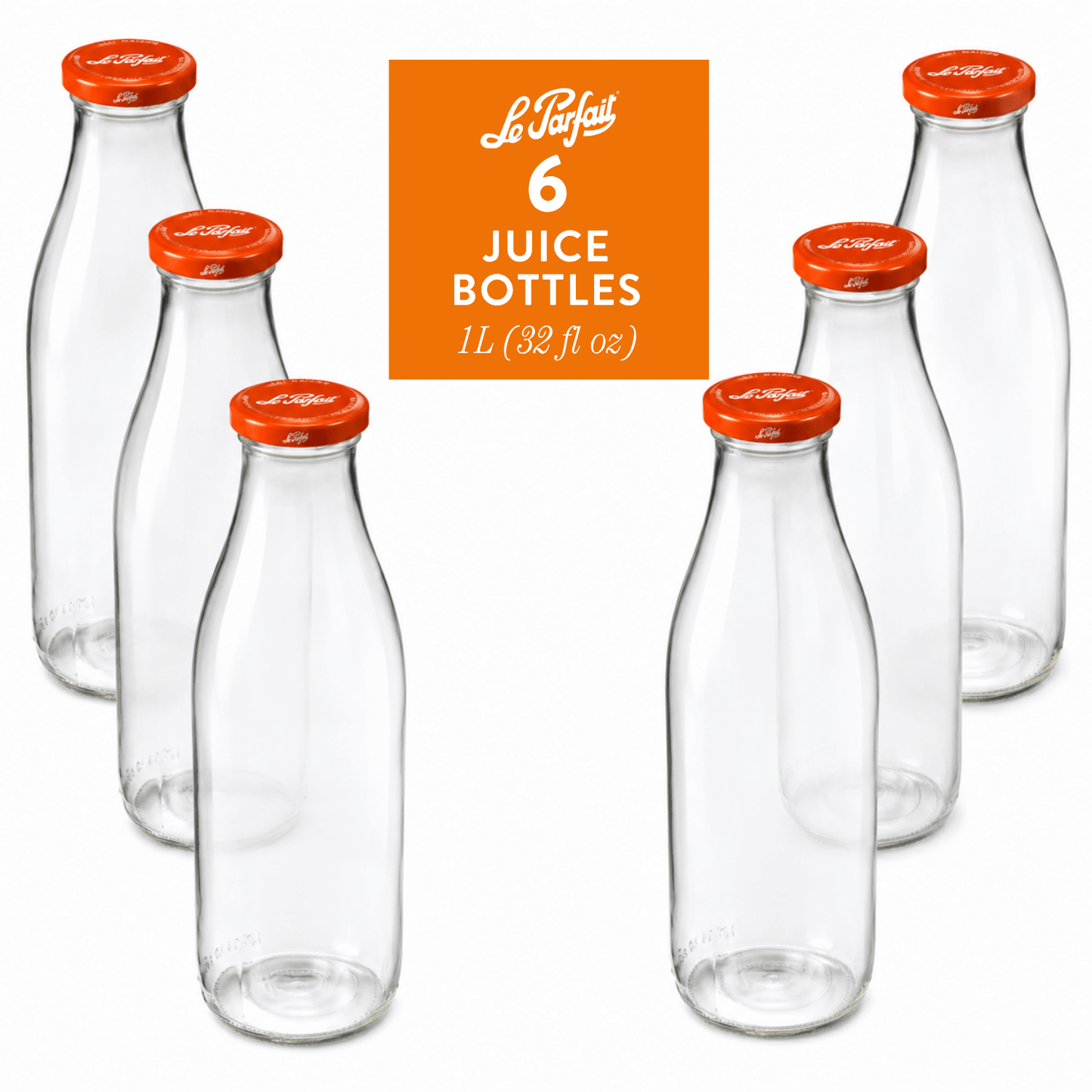 Le Parfait Bottles, French Glass Swing-Top and Milk Bottles with Reusable Caps