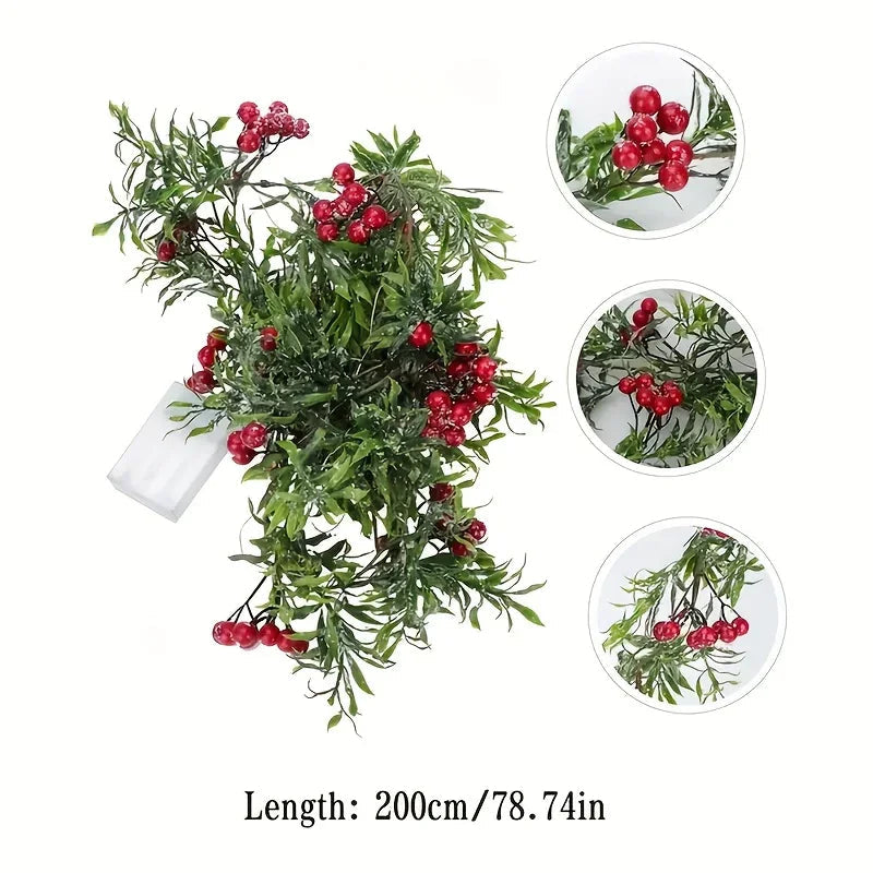 LED Christmas Garland Battery Operated Holiday Decor String Lights