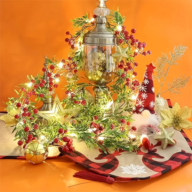 LED Christmas Garland Battery Operated Holiday Decor String Lights