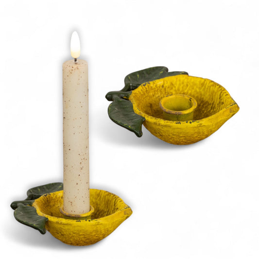 Lemon Metal Taper Candle Holder