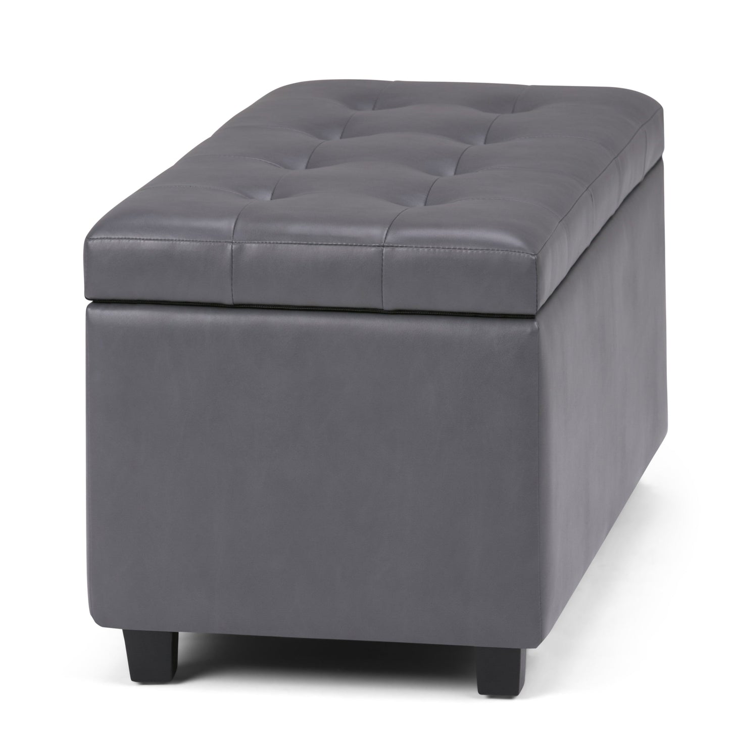 Cosmopolitan 34 Inch Wide Storage Ottoman in Stone