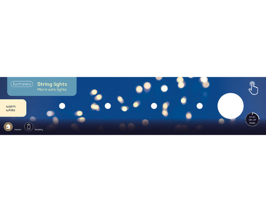 Micro Wire String Lights - 100 LED - Warm White - Silver Wire