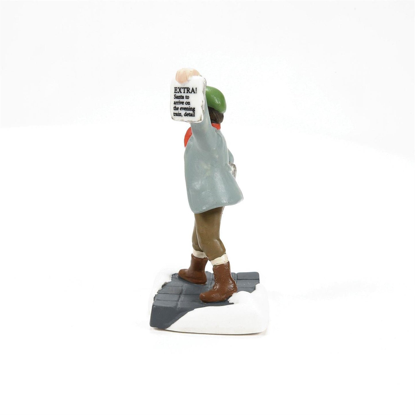Friends And Neighbors - 3 Piece Set figure holding a sign, standing on a snowy base, approximately 2.4 inches tall.