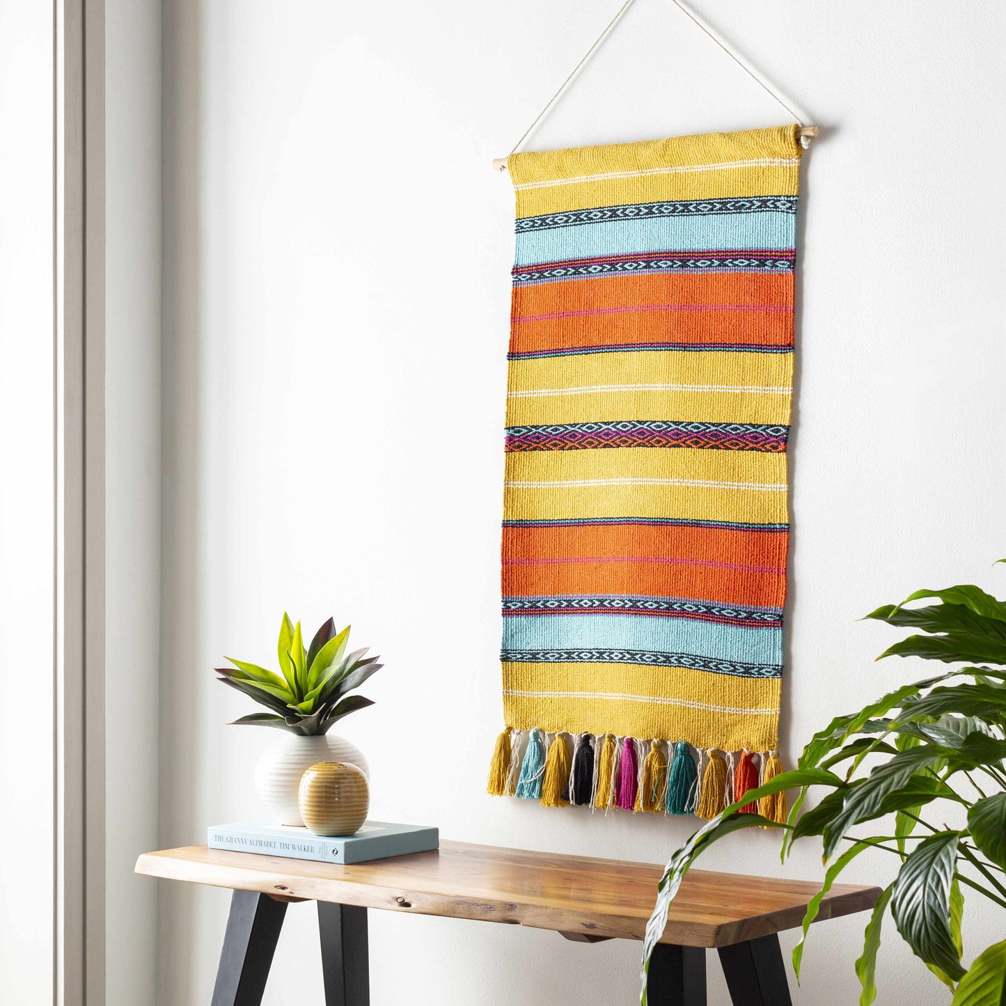Ligaya Colorful Striped Bohemian Wall Hanging