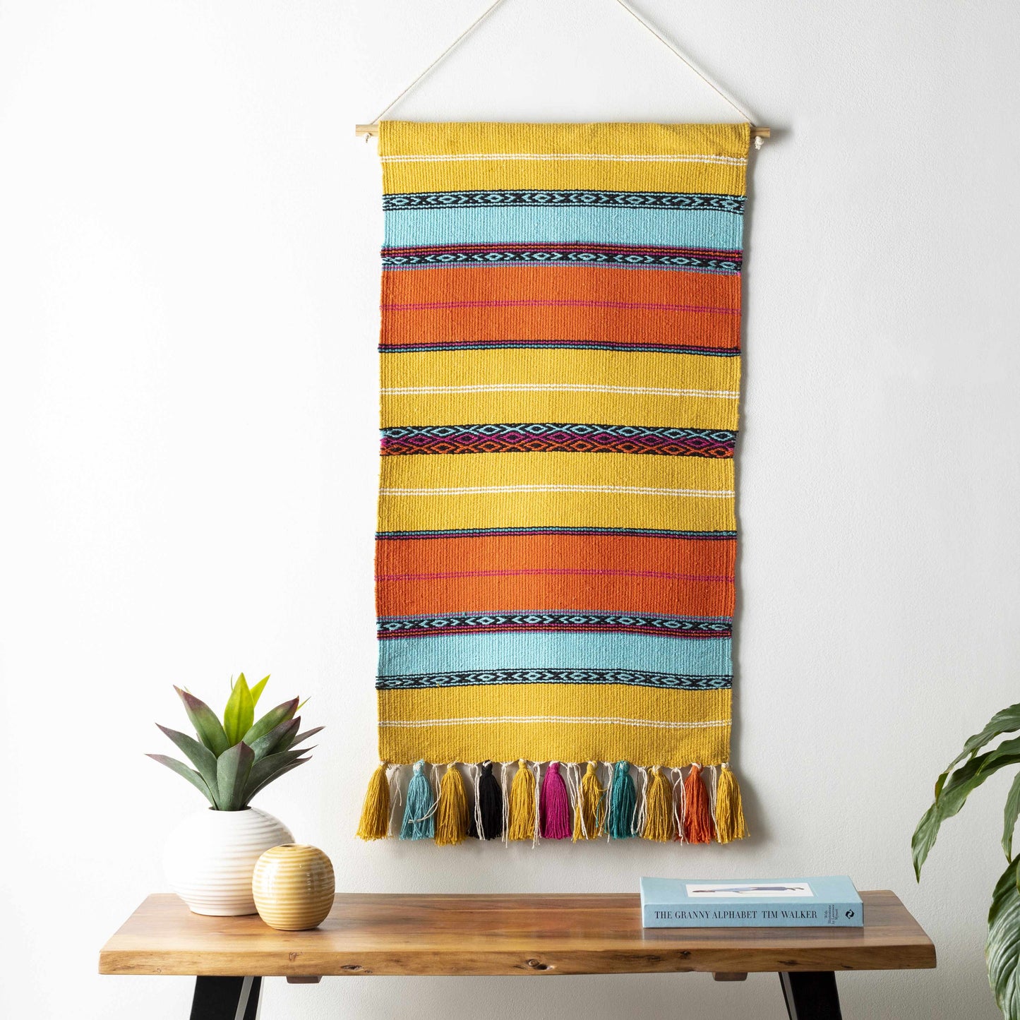 Ligaya Colorful Striped Bohemian Wall Hanging