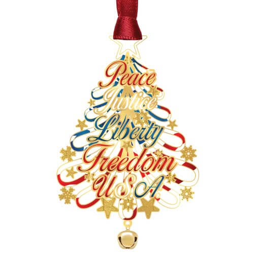 Patriotic Word Tree Ornament