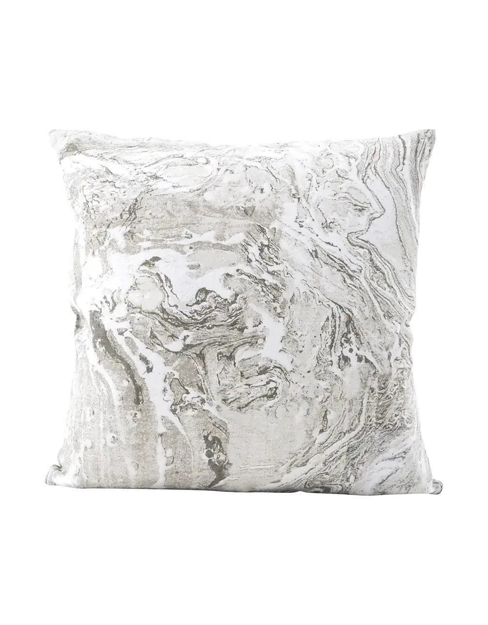 Linen Pillow Covers in Handcrafted Marble Print