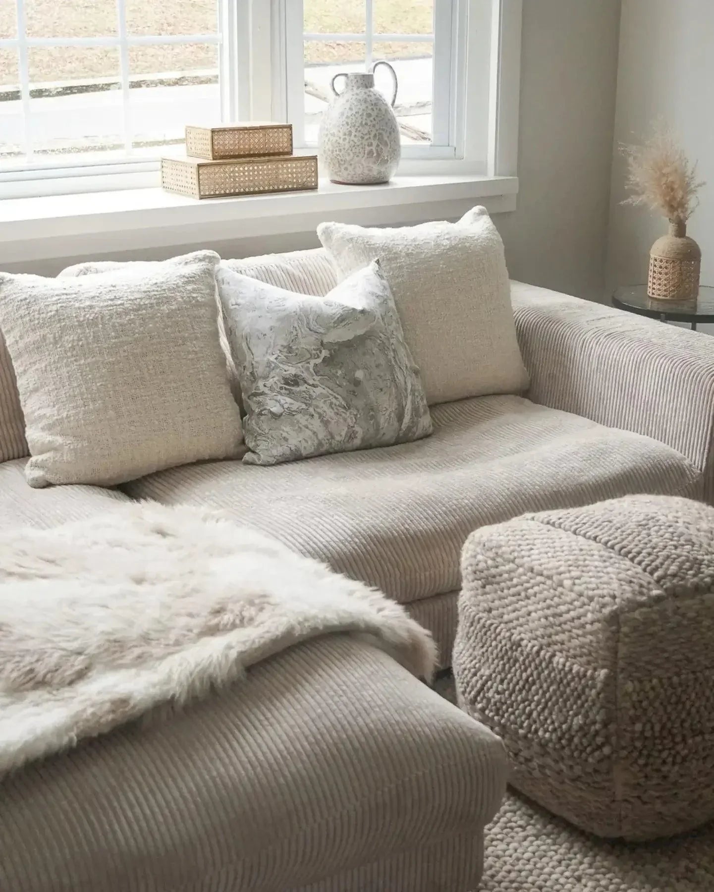 Linen Pillow Covers in Handcrafted Marble Print