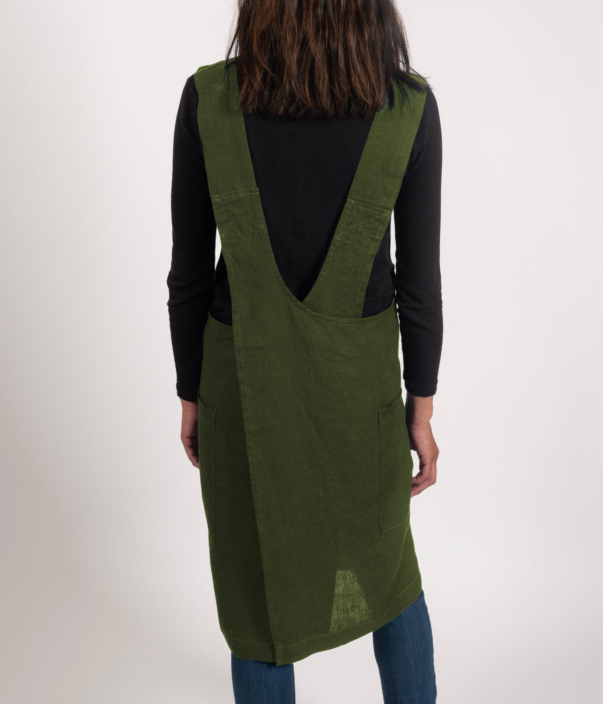 KAF Home Firenze 100% Stone Washed Linen  Cross Back Smock Apron