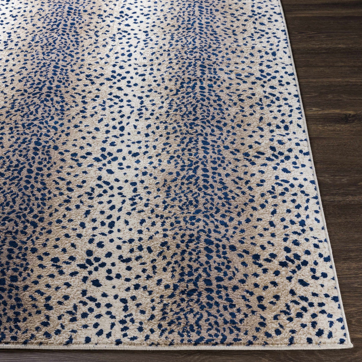 Pointblank Tan & Navy Leopard Print Area Rug