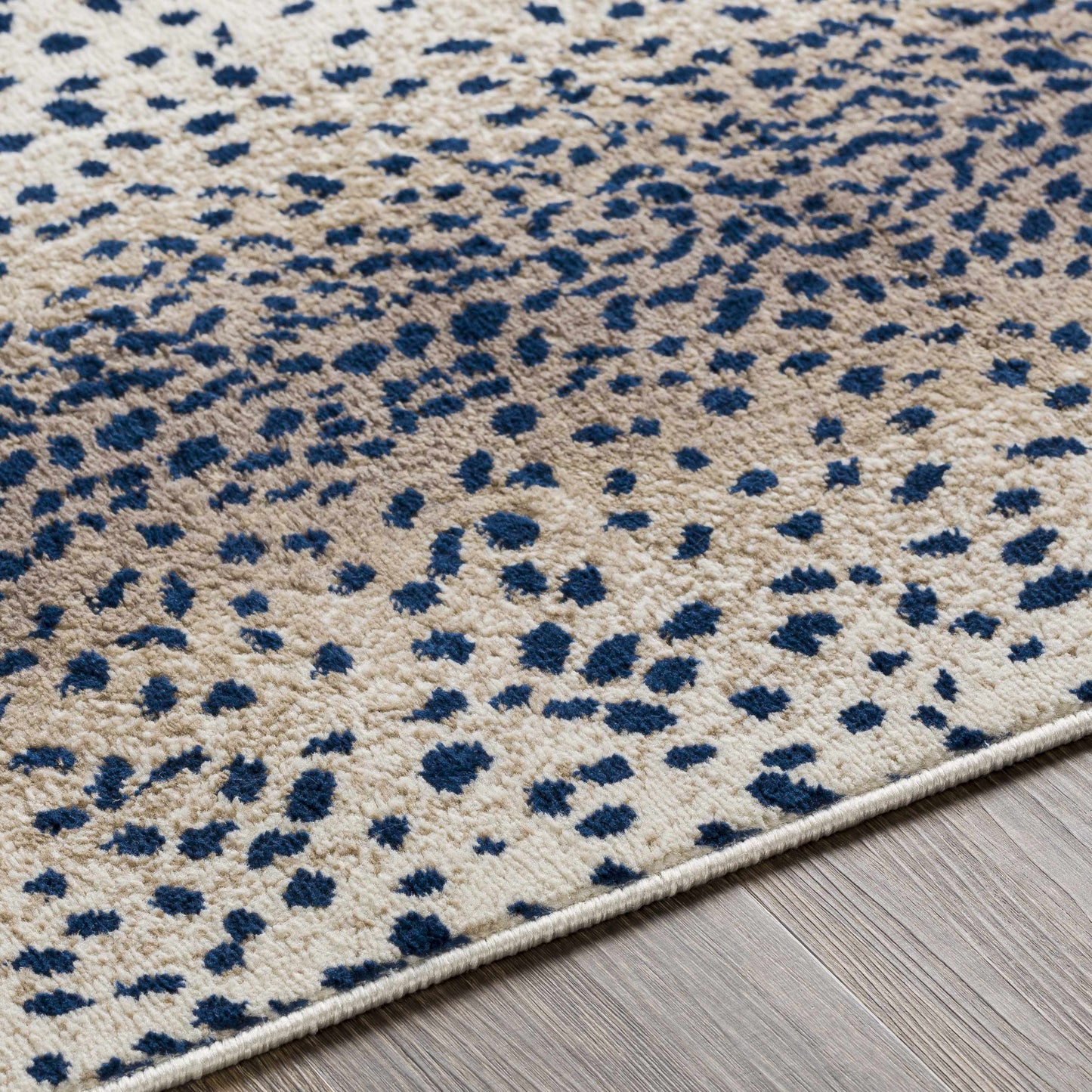 Pointblank Tan & Navy Leopard Print Area Rug