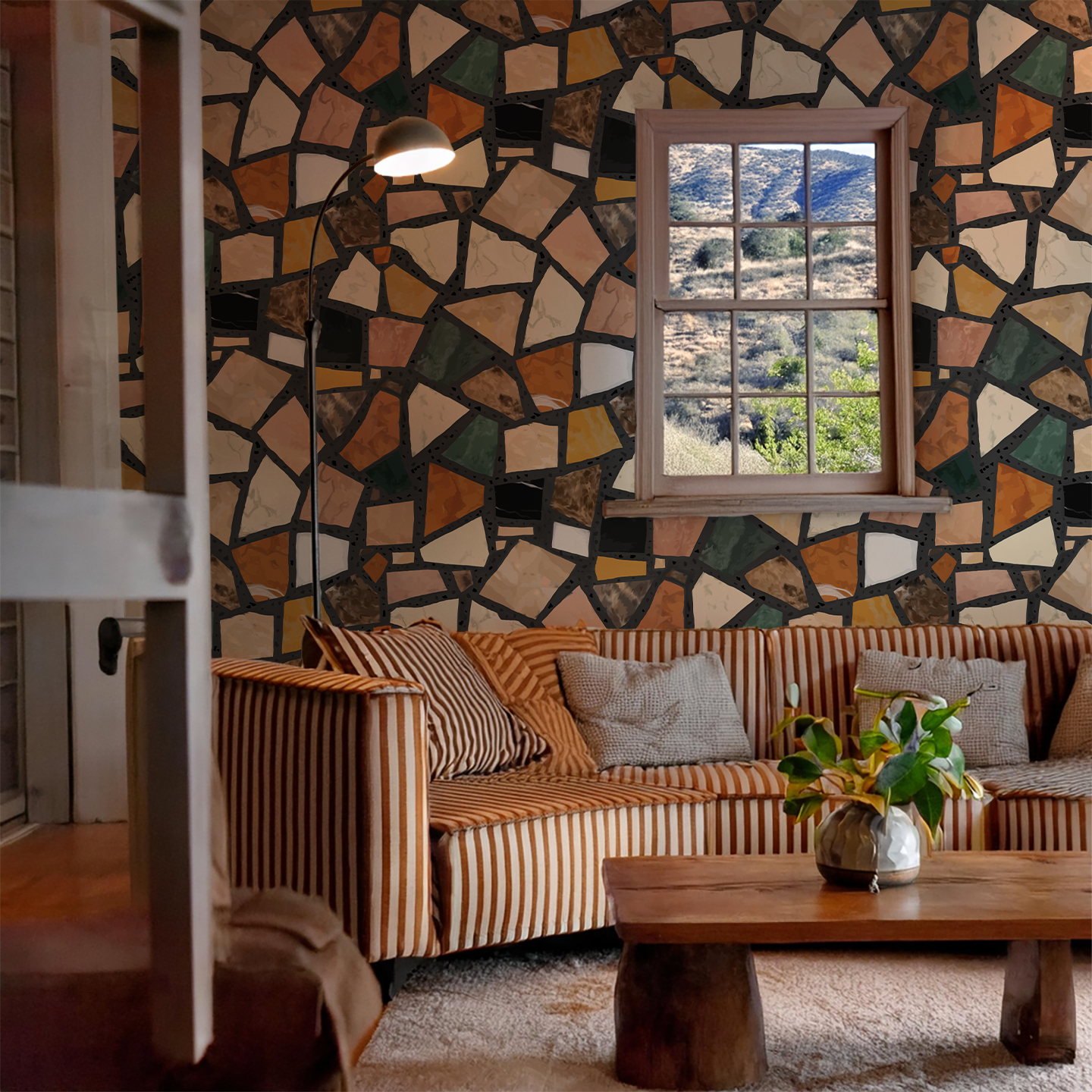 Dolce Terrazzo Wallpaper, black