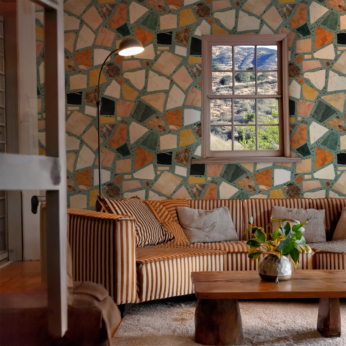 Dolce Terrazzo Wallpaper, teal