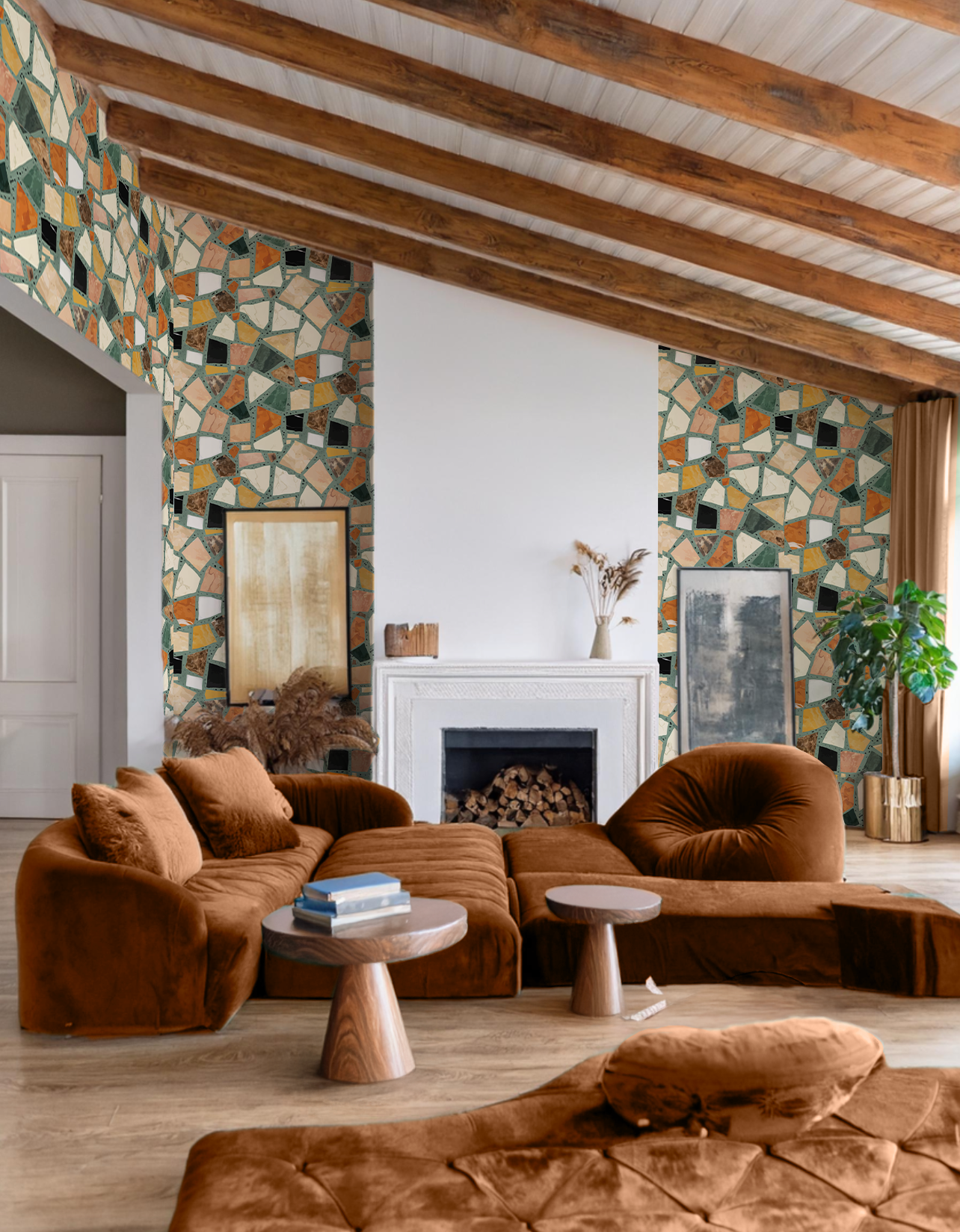 Dolce Terrazzo Wallpaper, teal