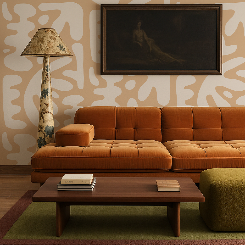 Bubbly Wallpaper, peach