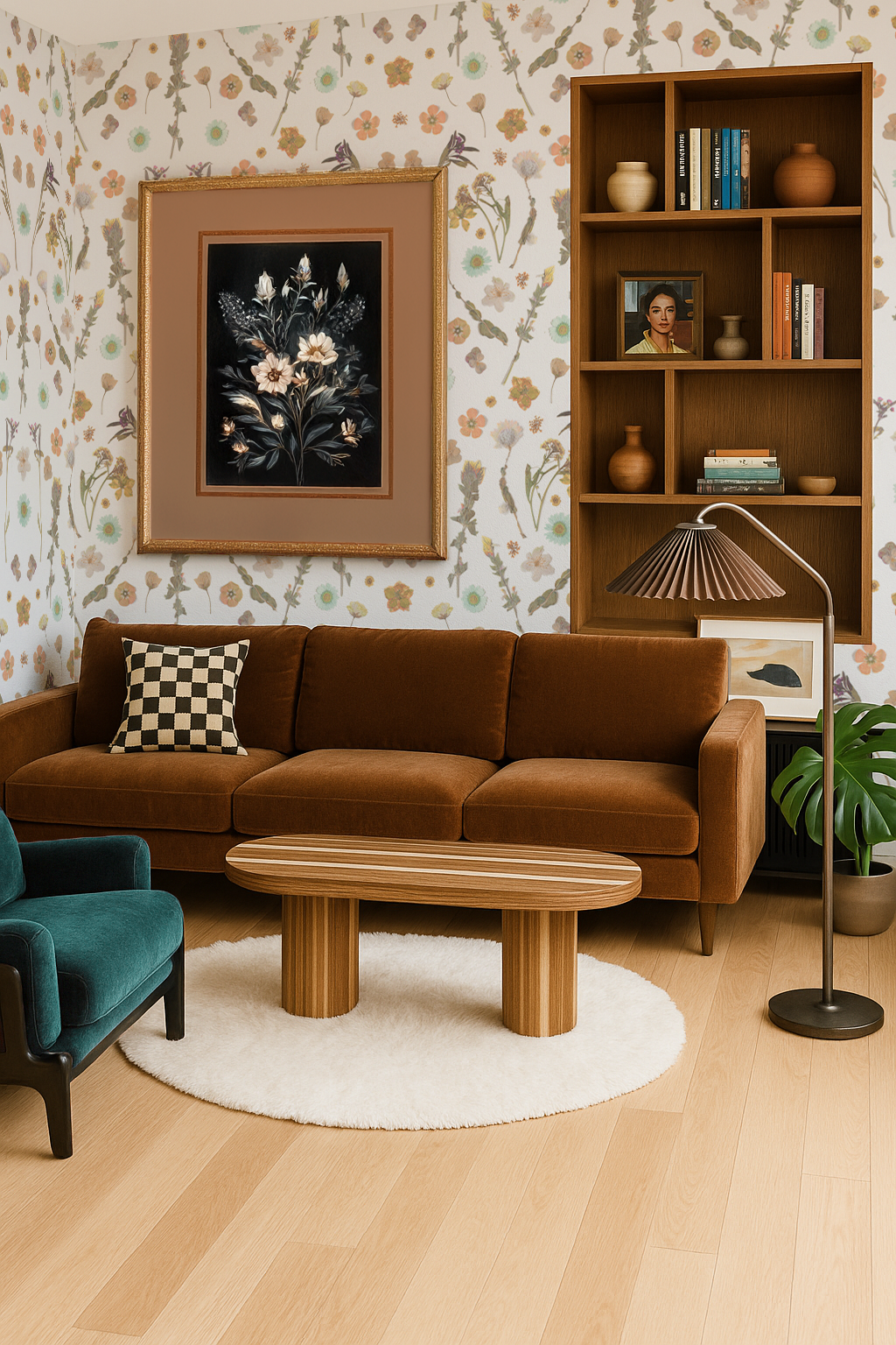 Pressed Fresh Version 02 Wallpaper, peach and mint