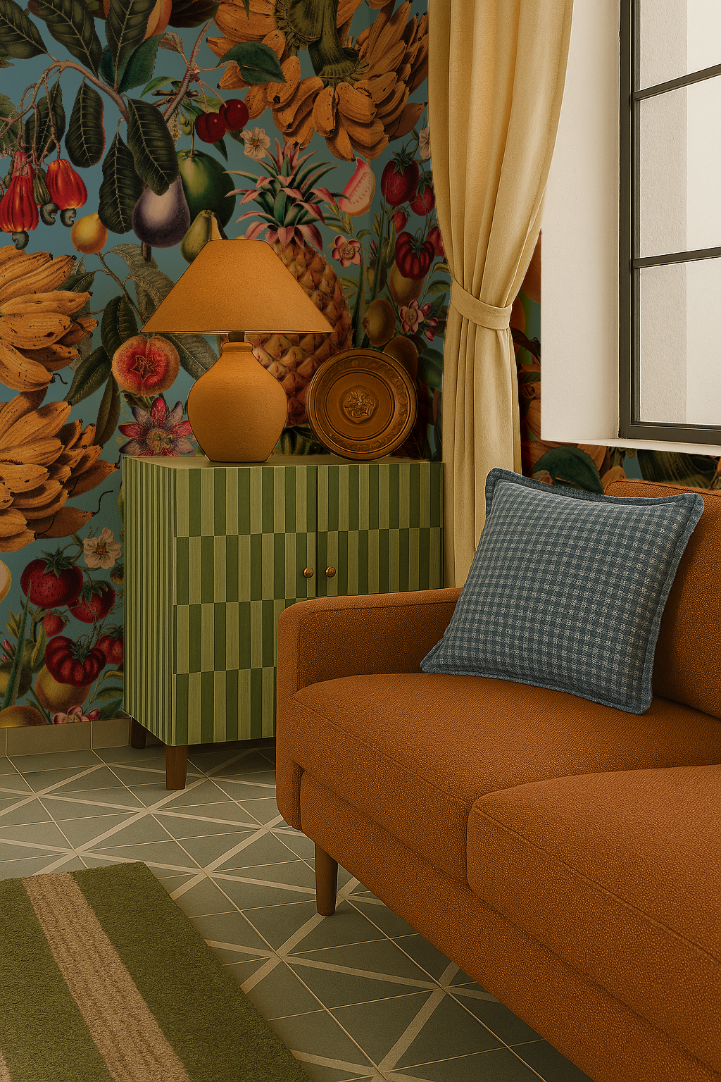 Juicy Fruit Wallpaper, blue