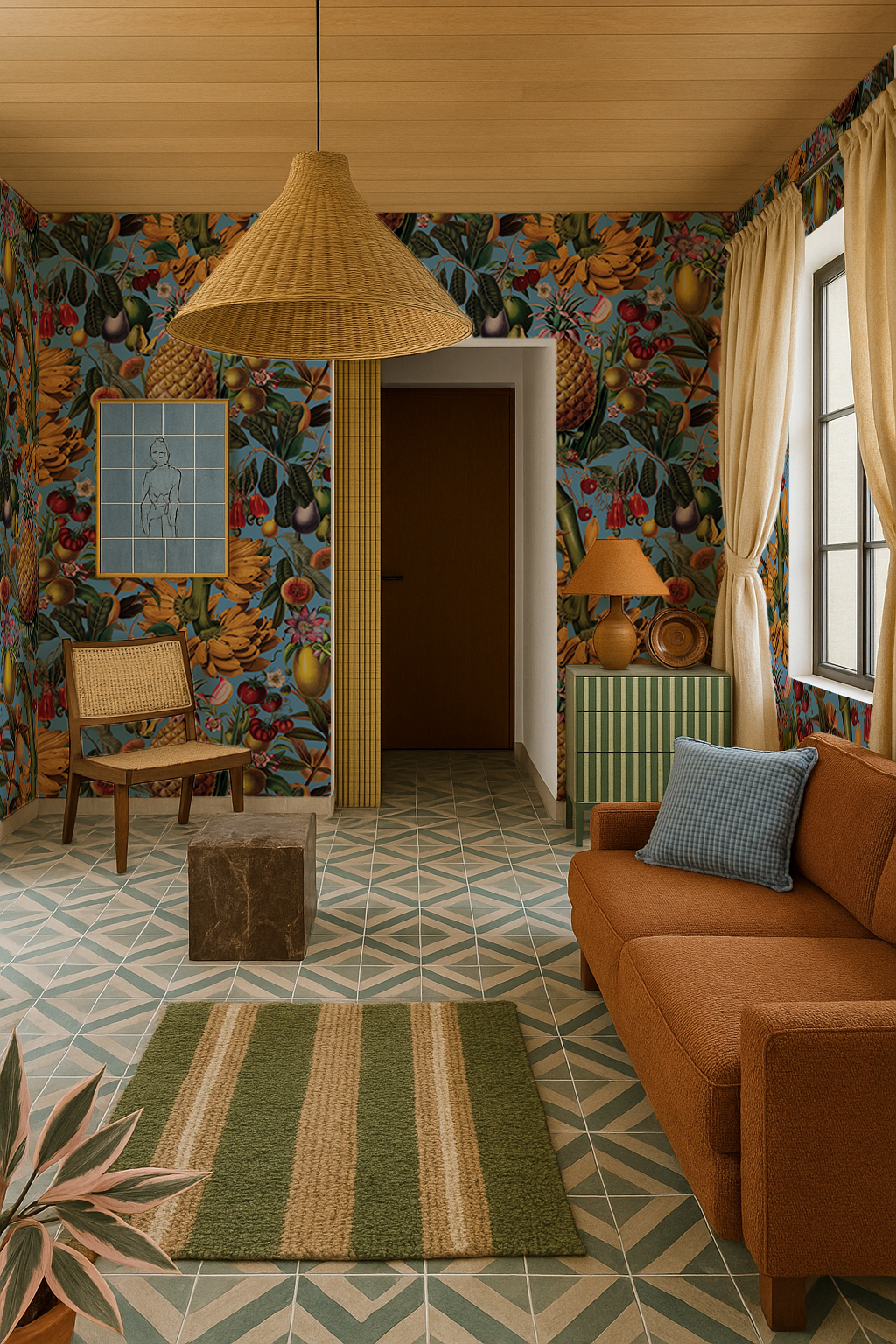 Juicy Fruit Wallpaper, blue