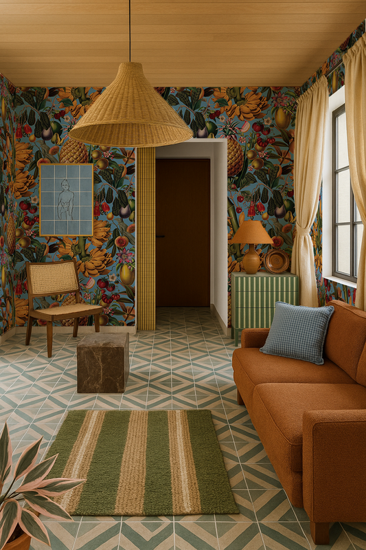 Juicy Fruit Wallpaper, blue