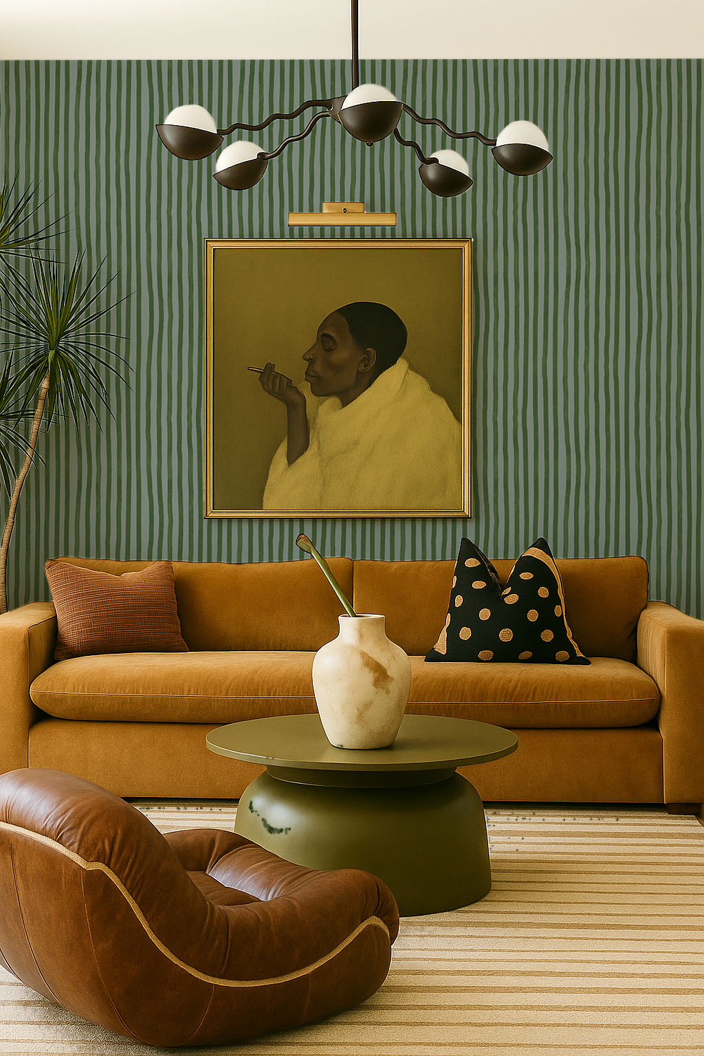 Dolce Stripe Wallpaper, blue and green