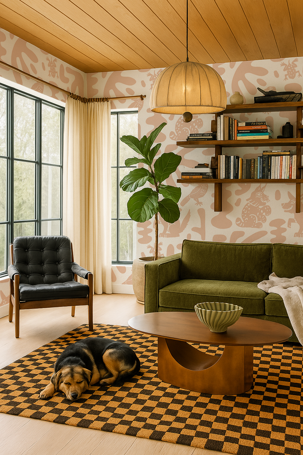 Abstract Animales Wallpaper, peach