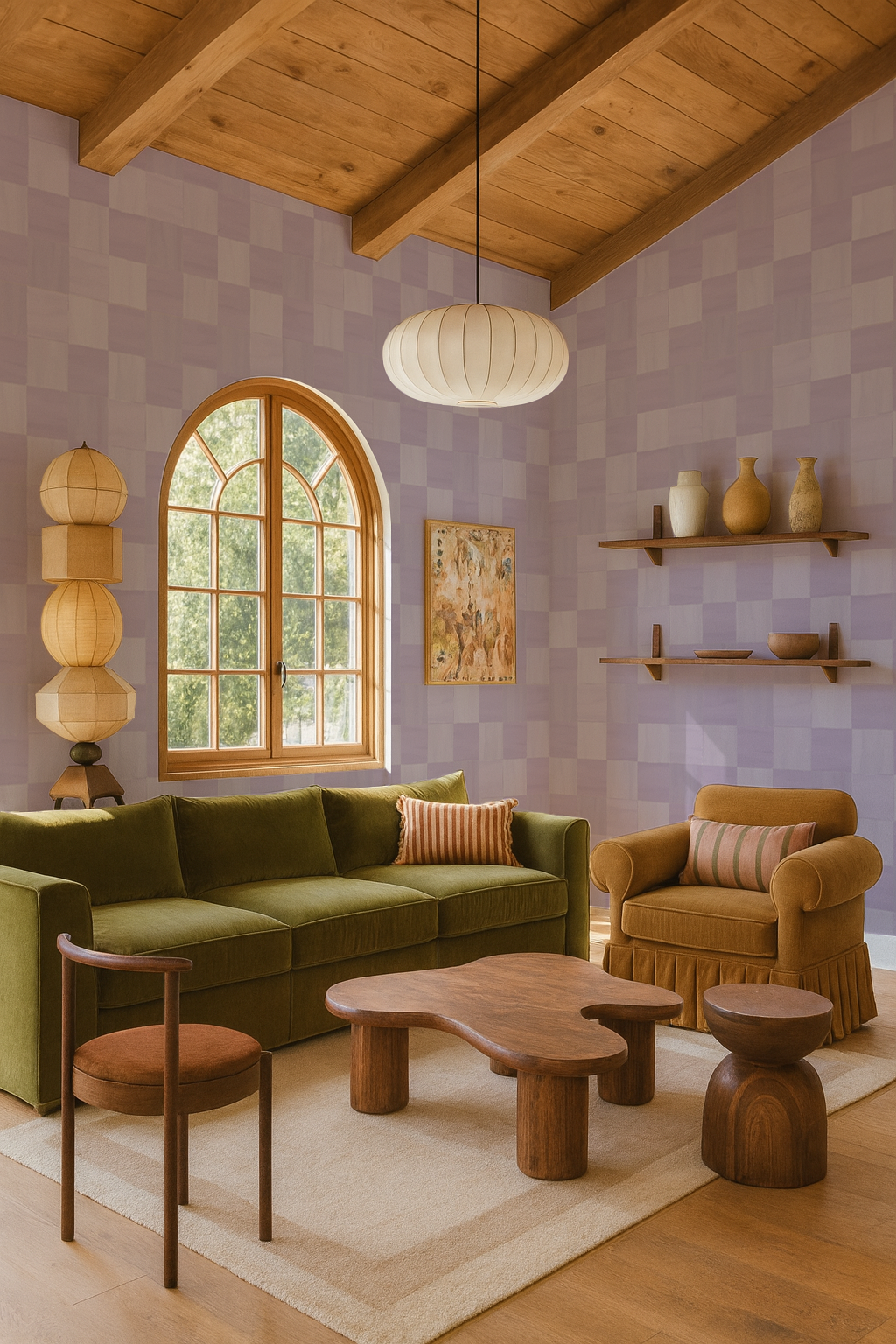 Zellige Wallpaper, lavender