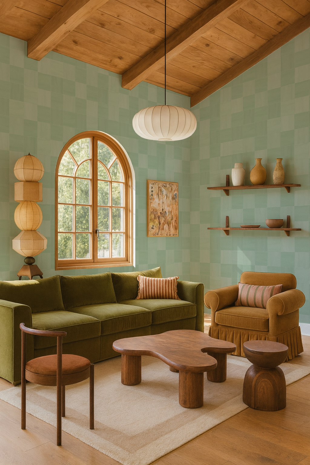 Zellige Wallpaper, mint