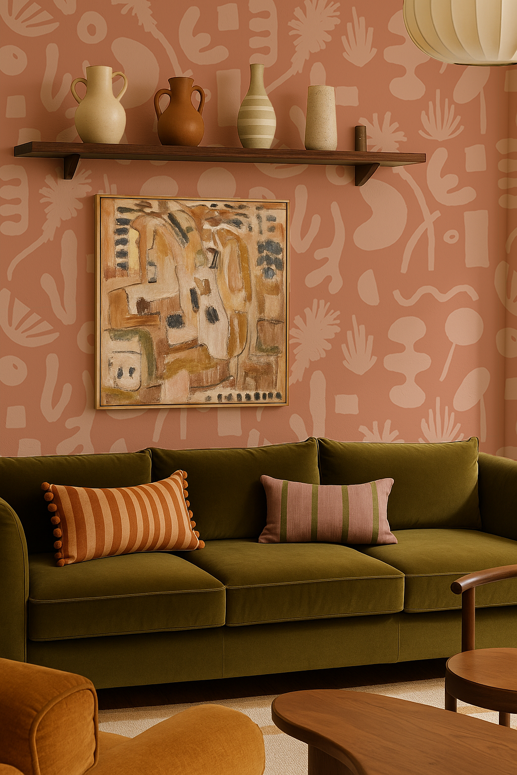 Pool Side Wallpaper, terra cotta