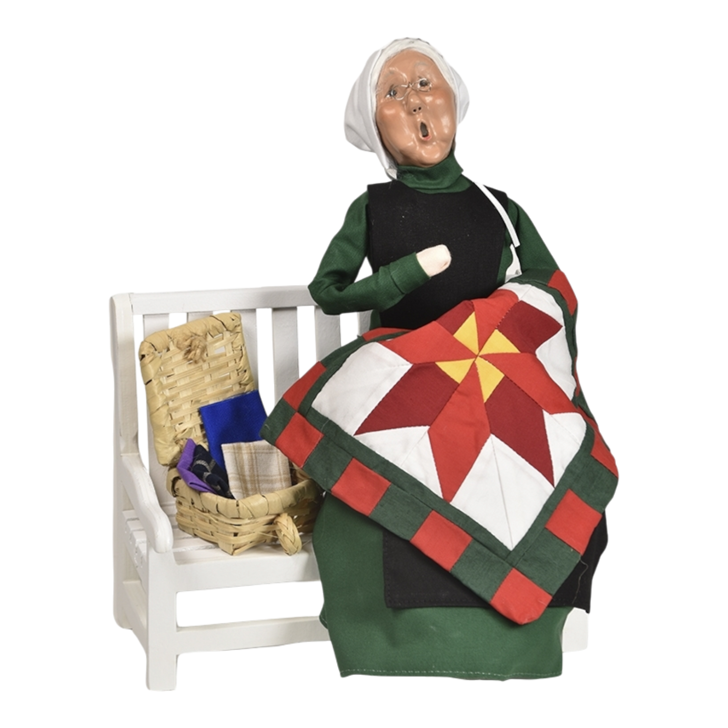 Amish Grandmother on Bench