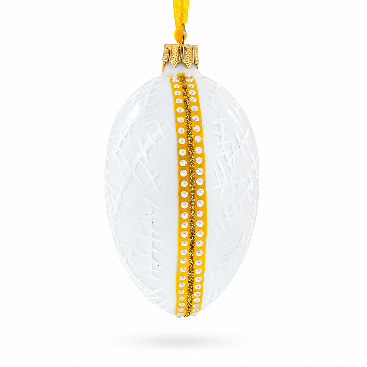 1913 Noble Ice Royal Egg Glass Ornament 4 Inches
