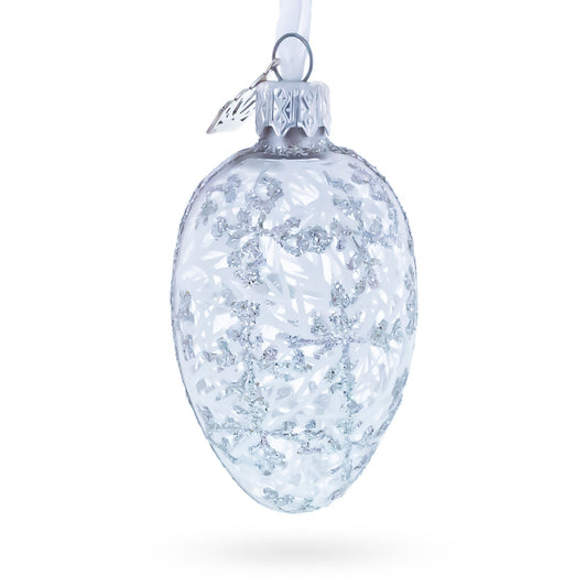 1913 Winter Mini Glass Egg Ornament 2.9 Inches