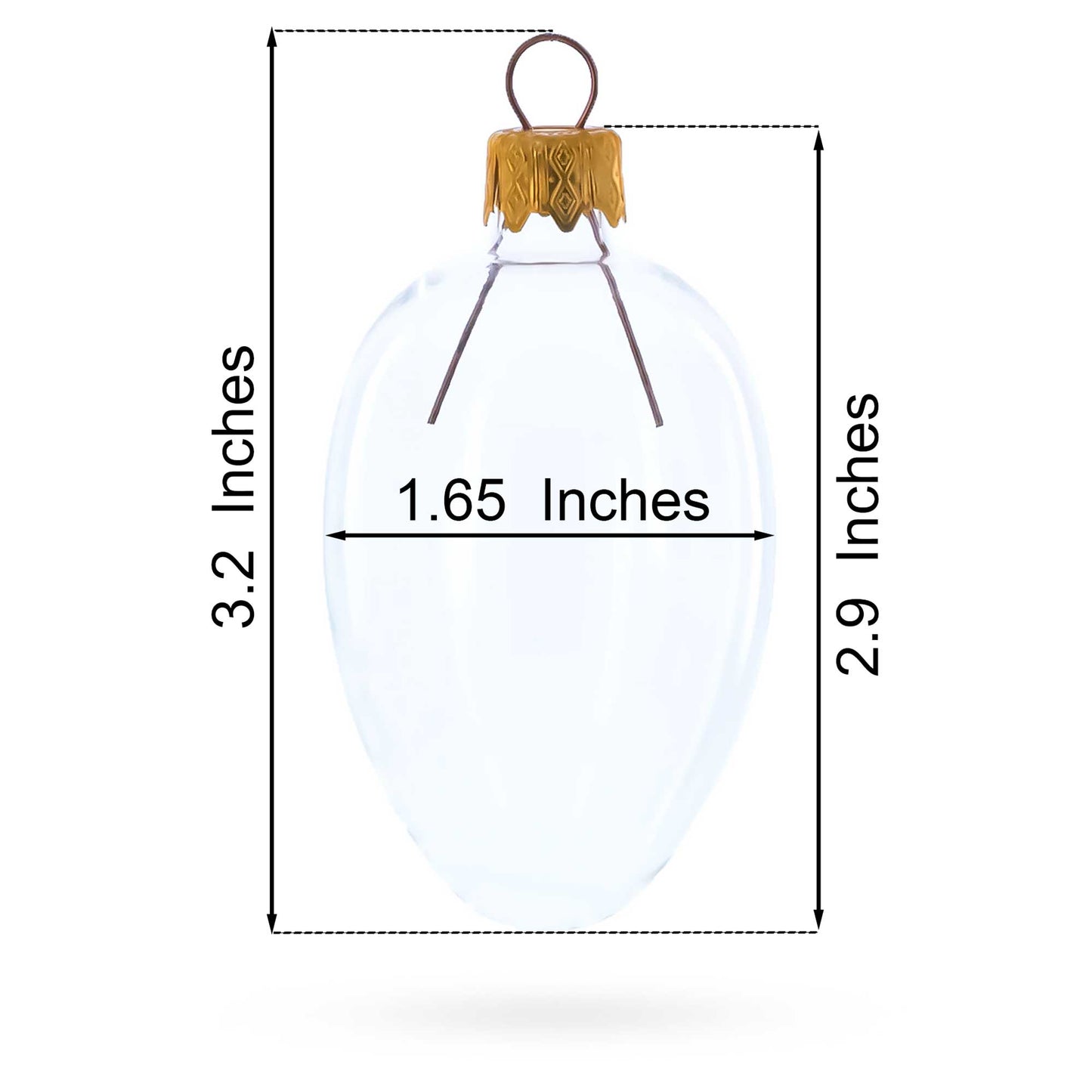 Frosted White with Red Berry and Snow-Covered Branch Design Mini Glass Egg Ornament 2.9 Inches