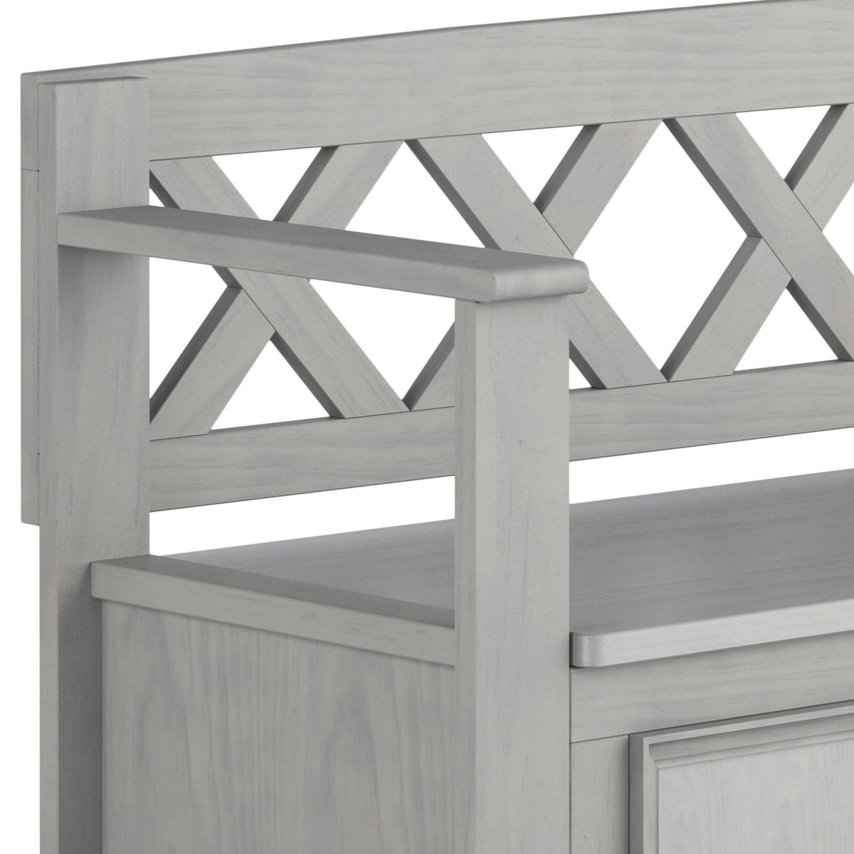 Amherst Solid Wood Entryway Storage Bench in Fog