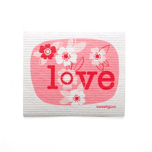 Love Swedish Dishcloth | Red and Pink