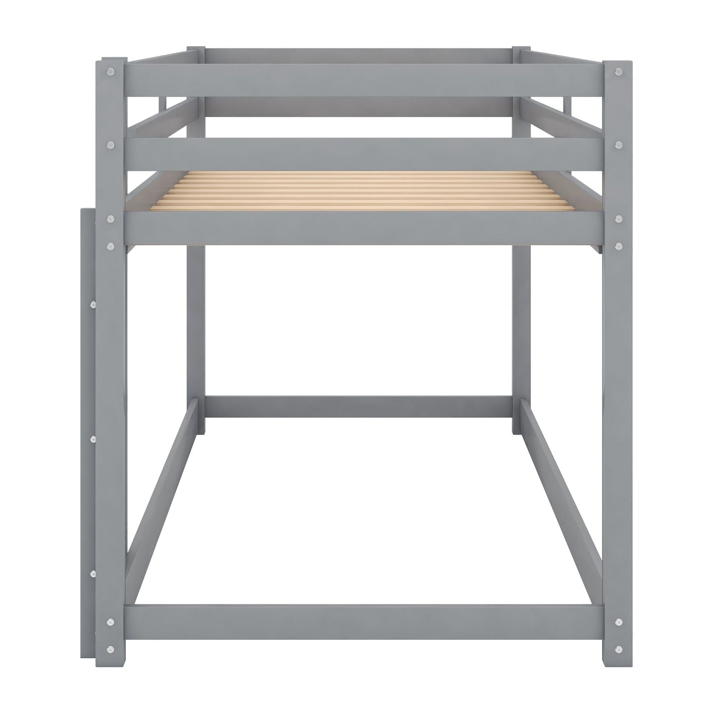 Twin Over Twin Wood Bunk Bed for Kids with Ladder and Guardrails | Just Better Bunk Beds