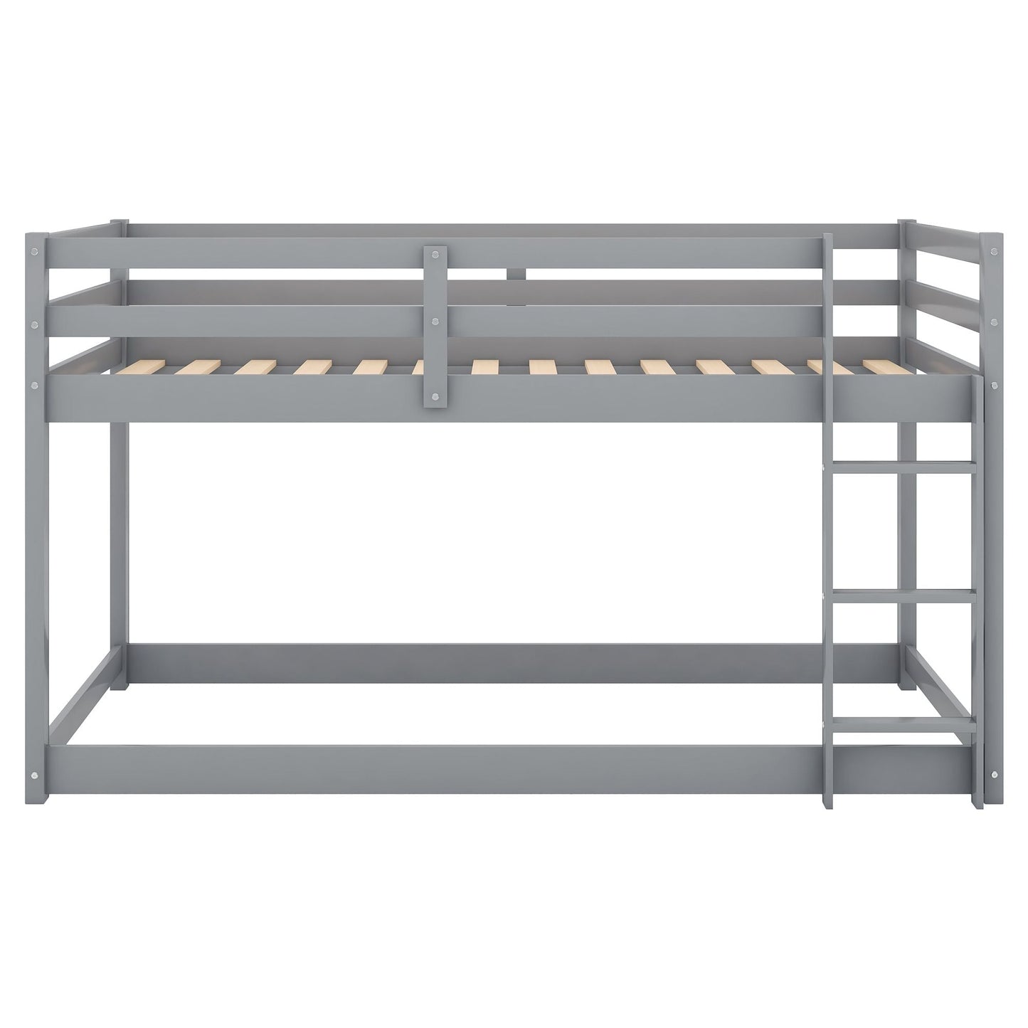 Twin Over Twin Wood Bunk Bed for Kids with Ladder and Guardrails | Just Better Bunk Beds