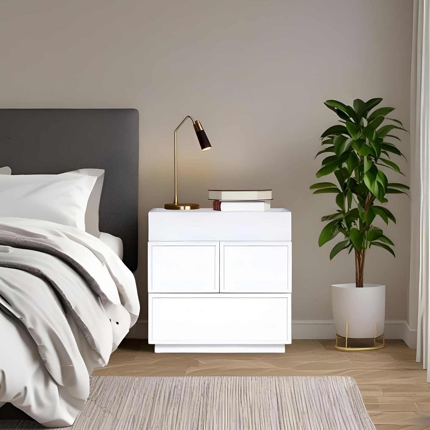 Luca Nightstand, White