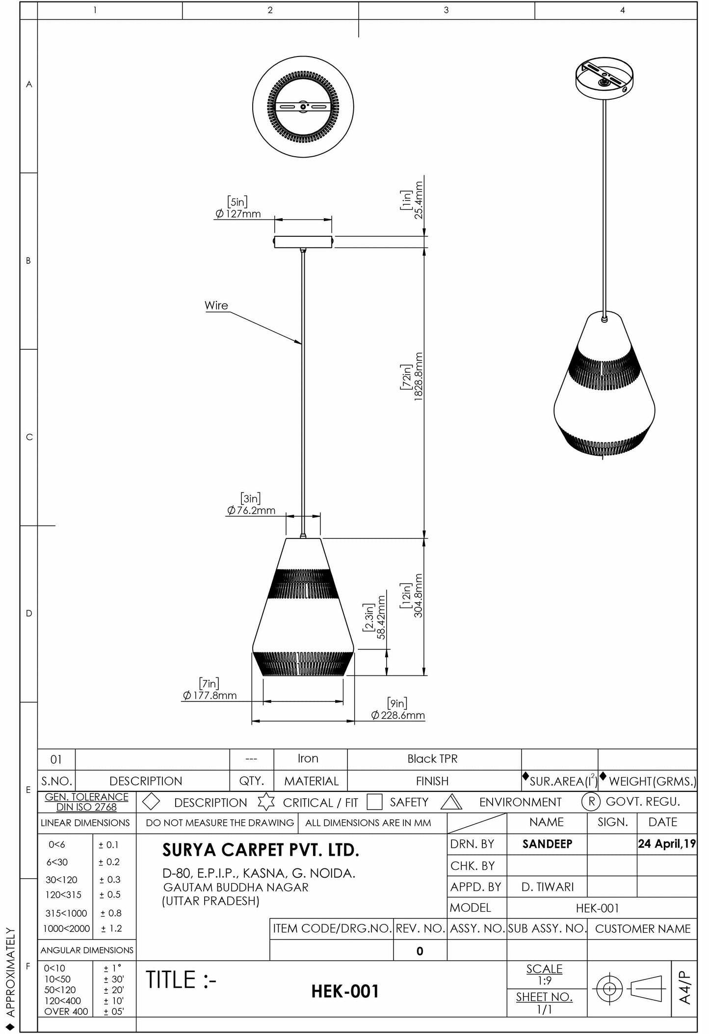 Luimneach Ceiling Light - Clearance
