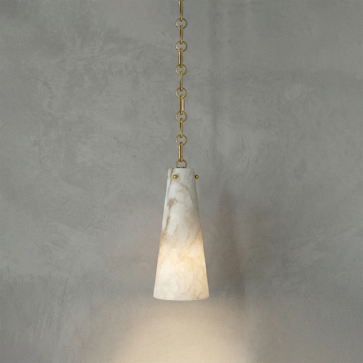 Luminous Conical Alabaster Chandelier