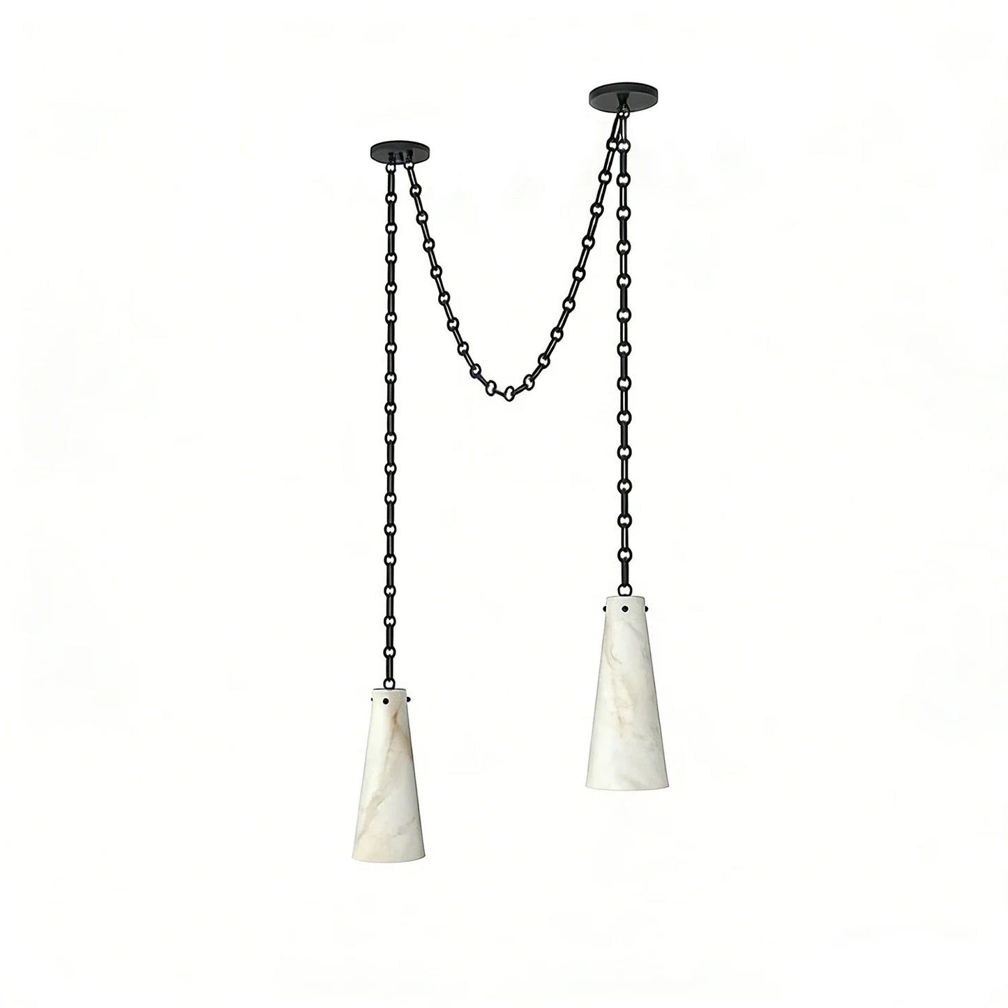 Luminous Conical Alabaster Chandelier
